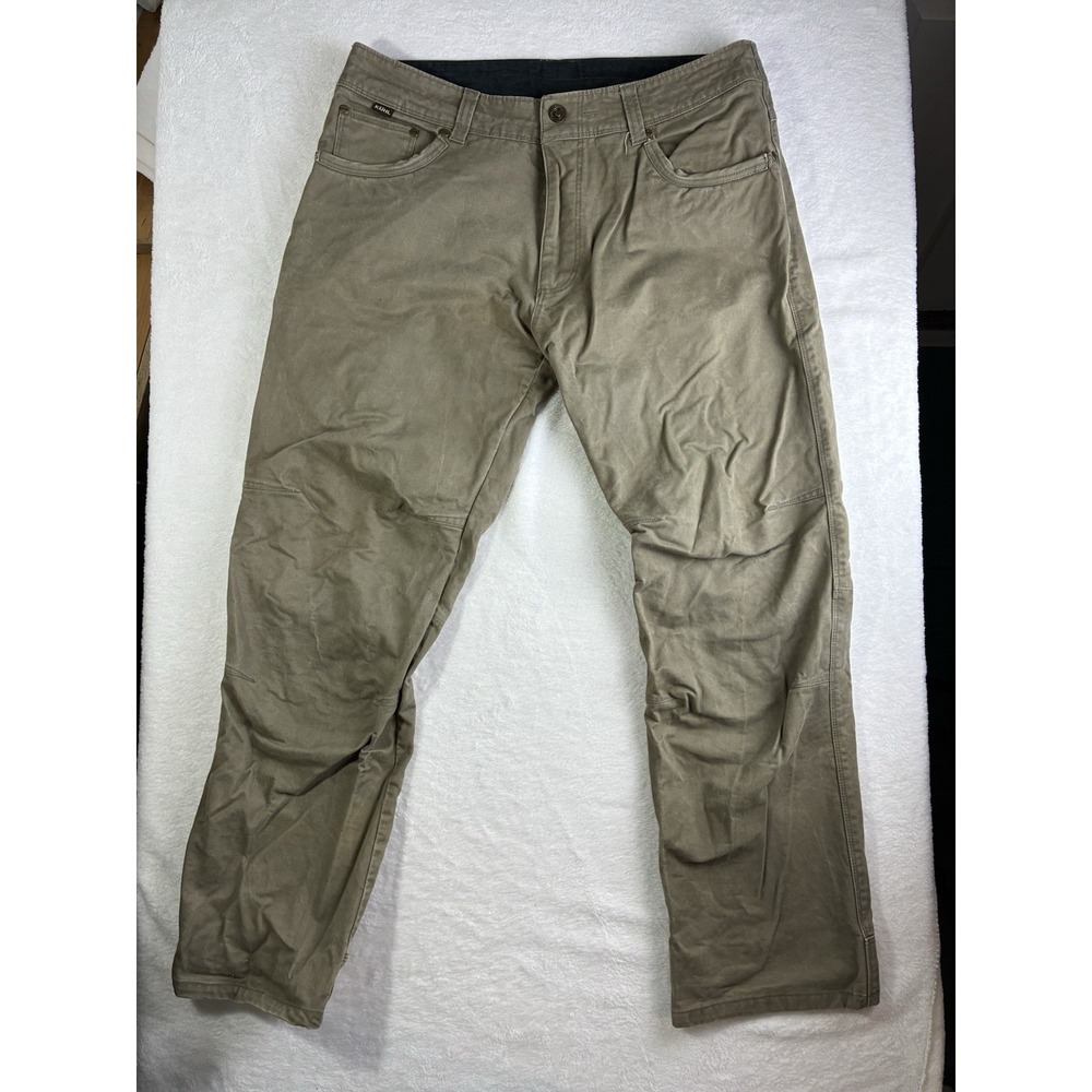 KUHL Pants Mens 34x30 Ryder Khaki Stretch Cotton Outdoor Hiking Workwear Utility
